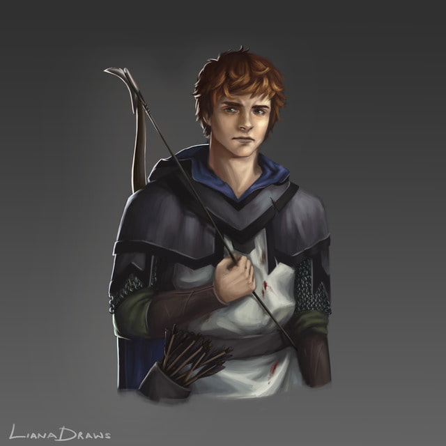 Liana Draws male human ranger waist-up DnD character illustration